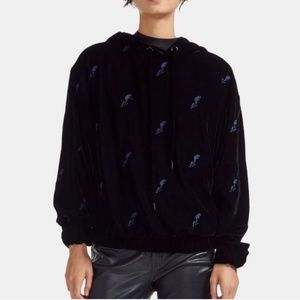 Maje women velvet hoodie